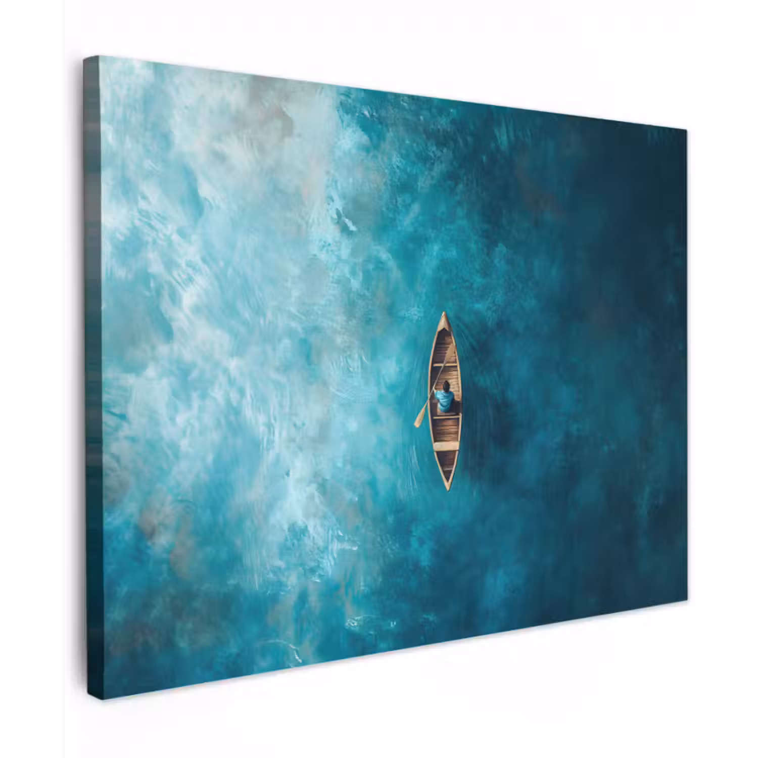 Canvas schilderij - Bootje - Water - Blauw