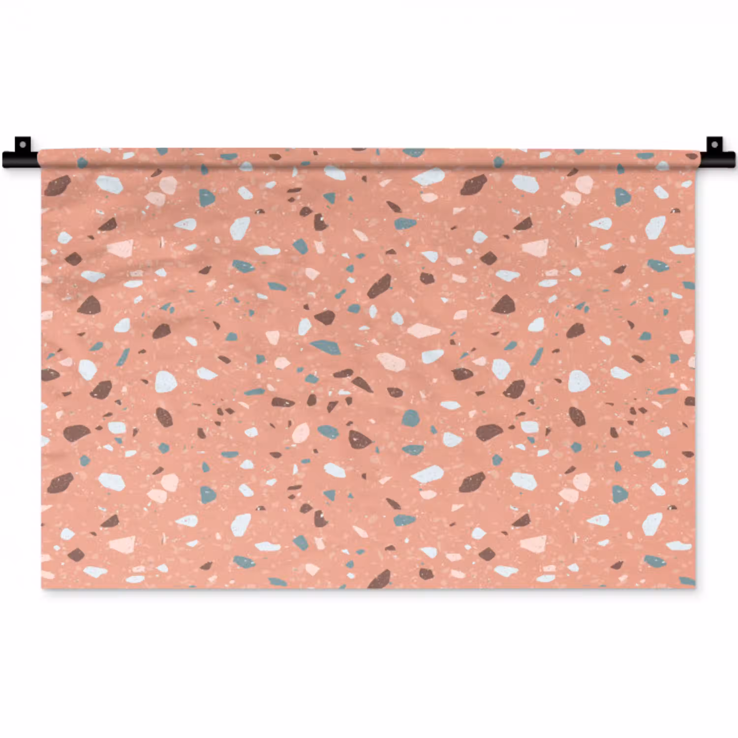 Terrazzo -  Patroon - Kleurrijk - Roze - Blauw Wandkleed katoen klein 269 -zz3d