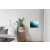Zee - Silhouet - Abstract - Blauw textielposter latten blank klein -woonkamer