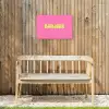 Roze - Groene bonjour - Organisch Tuinposter op houten frame 2 cm dik klein -sfeer4