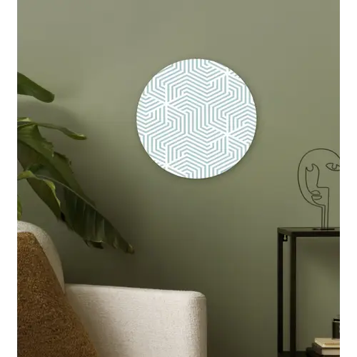 Geometrie - Lijn - Groen - Patroon Wandcirkel plexiglas klein 852 -sfeer3