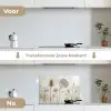 Bloemen - Waterverf - Stilleven - Bruin - Vintage keuken achterwand spatscherm klein -voor_na_NL