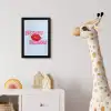 Bisou - Blauw - Roze - Lippen fotolijst zwart zonder passe partout klein -usfeer4_kinderkamer