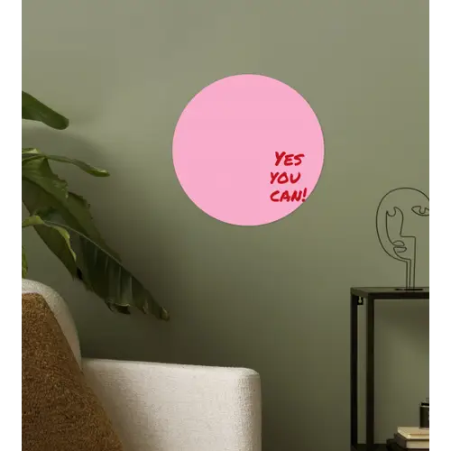 Yes you can do it - Rood - Roze Wandcirkel behangsticker klein -sfeer2