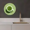 Minimalistisch - Kopjes - Matcha -Groen KitchenYeah - Keuken - Wandcirkel Forex klein -sfeer1