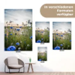Korenbloemen bij zonsondergang tuinposter los doek klein -Xsfeer9_DE