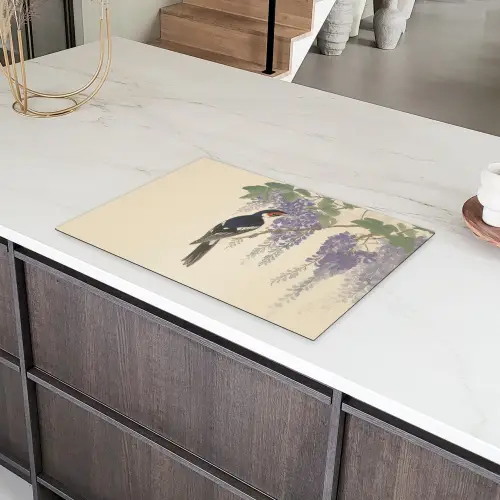 Specht - Bloemen - Paars Inductie beschermer vinyl 3mm klein -sfeer8