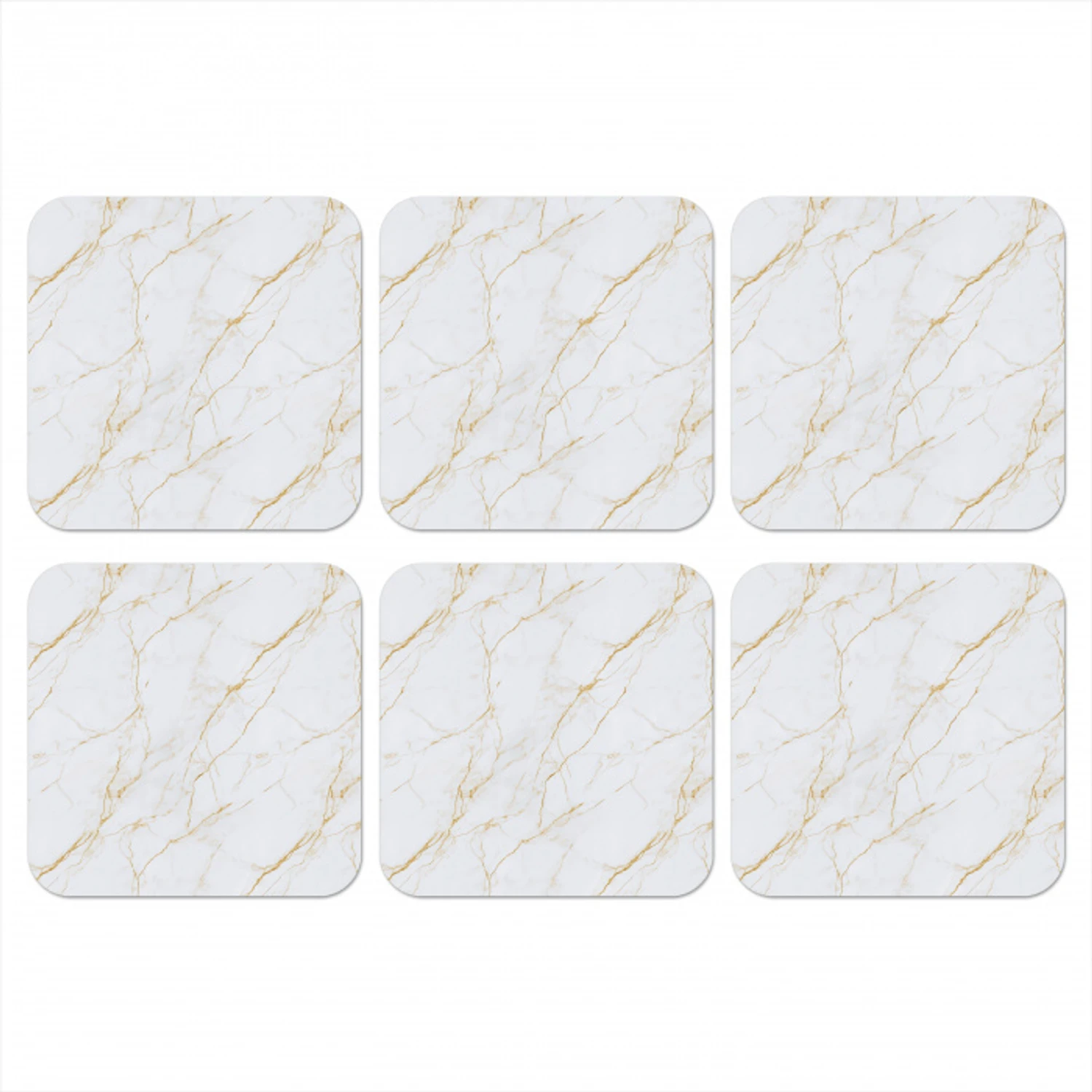 Wit - Marmer - Goud - Luxueus onderzetter kurk middel 366 -3d