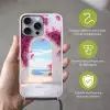 Zee - Roze - Bloemen - Poort Hoesje iPhone 16 Pro Max met koord klein -sfeer2_NL
