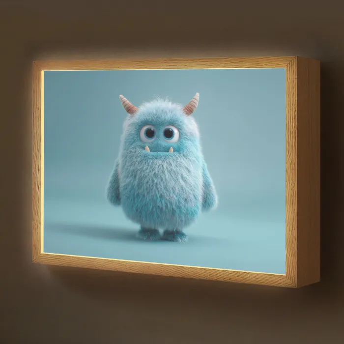 Monster - Blauw Light Box met batterij (Wandlamp kind) middel -z3d_website