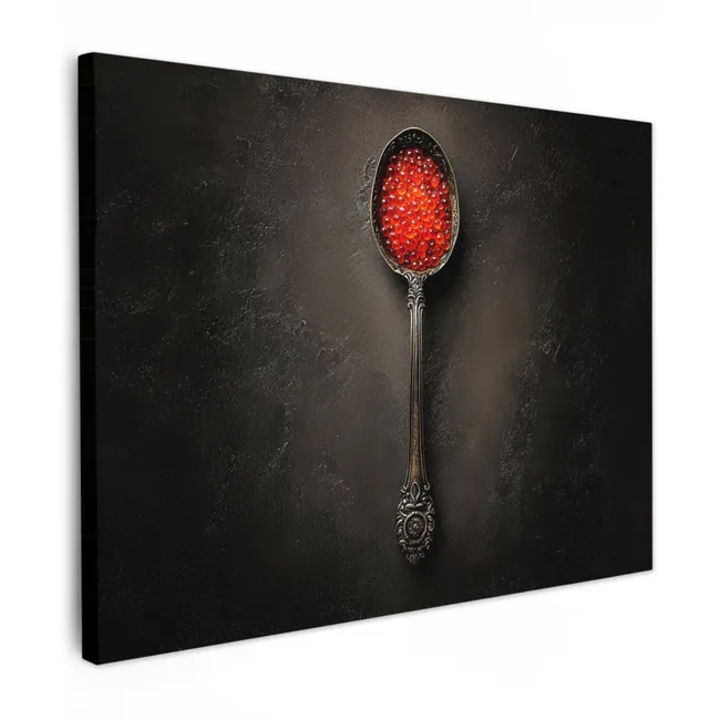 Canvas Print - Black - Spoon - Caviar