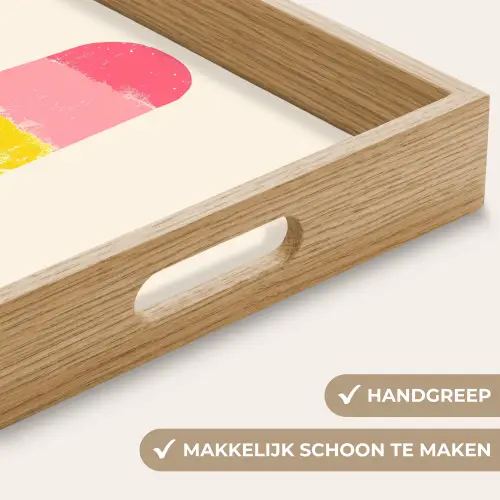 Waterijsje - Retro - Stokje - Roze Dienblad Rechthoek middel -USP_HandgreepNL