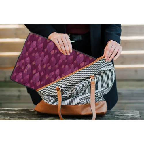 Bladeren - Patroon - Burgundy laptophoes neopreen klein 279 -tas