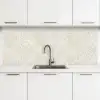 Bladeren - Beige - Monstera - Palm keuken achterwand 2 middel -3d