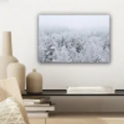Bos - Sneeuw - Winter - Natuur - Wit canvas 2cm klein -sfeer6