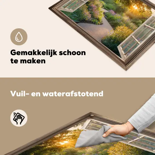 Doorkijk - Bloemen - Natuur - Zon - Pad Inductie beschemer met haakjes klein -ky-schoon-nl