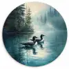 Bos - Water - Eenden - Mistig Wandcirkel kunststof plaat 5mm dik klein -3d