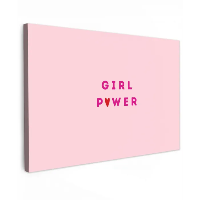 Girl power - Roze - Hartje canvas 2cm klein -z3d