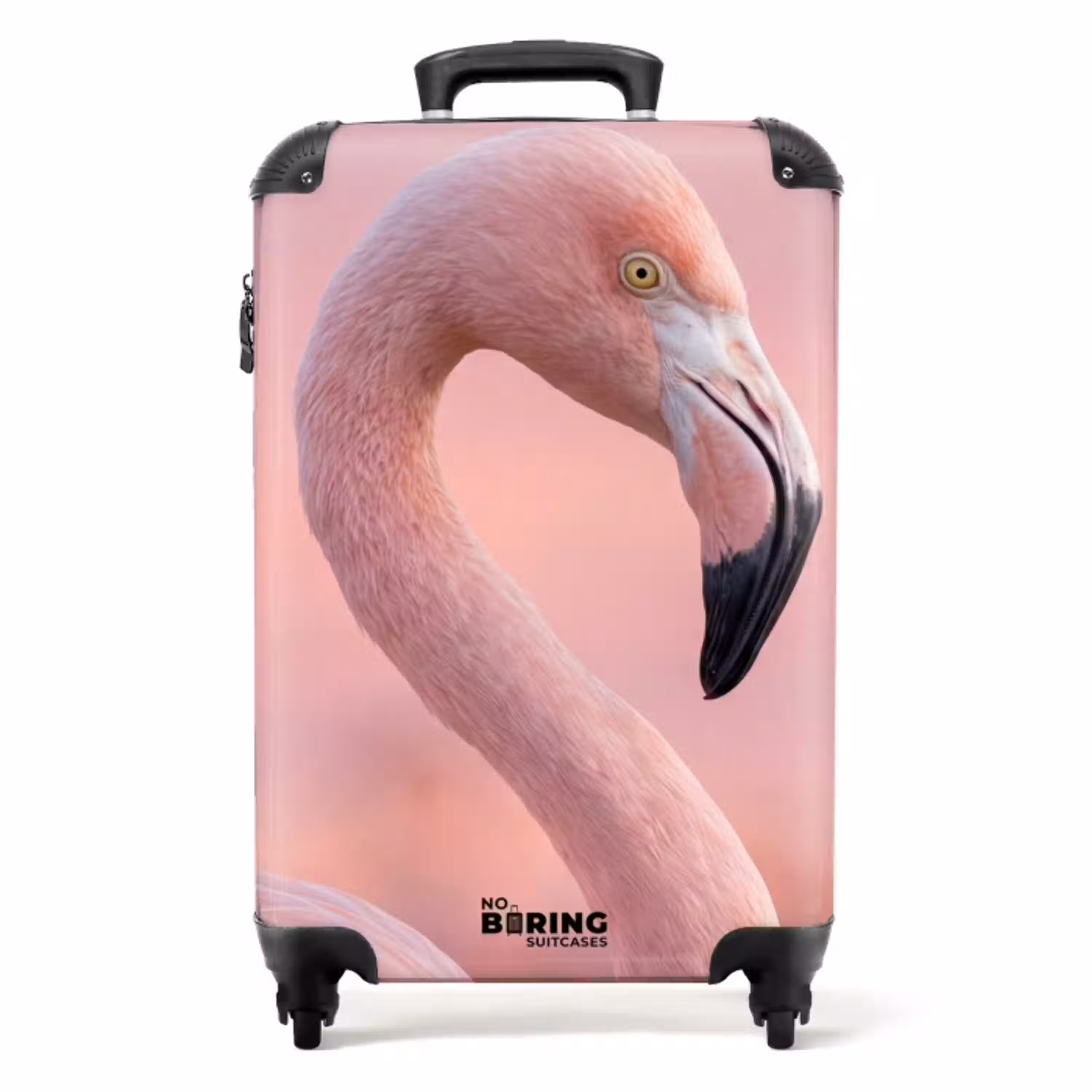 Flamingo - Portret - Roze NBS - Handbagage koffer - Volwassenen Unisex middel -productfoto_recht