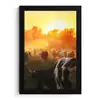 Koeien - Zonsondergang - Weiland - Dieren fotolijst zwart zonder passe partout klein -3d