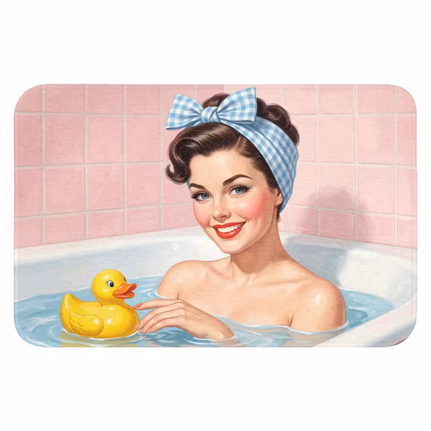 Badematte - Badezimmer - Ente - Blau