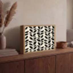 Botanisch - Dessin - Zwart - Beige Light Box met batterij (Wandlamp) middel 907 -sfeer2