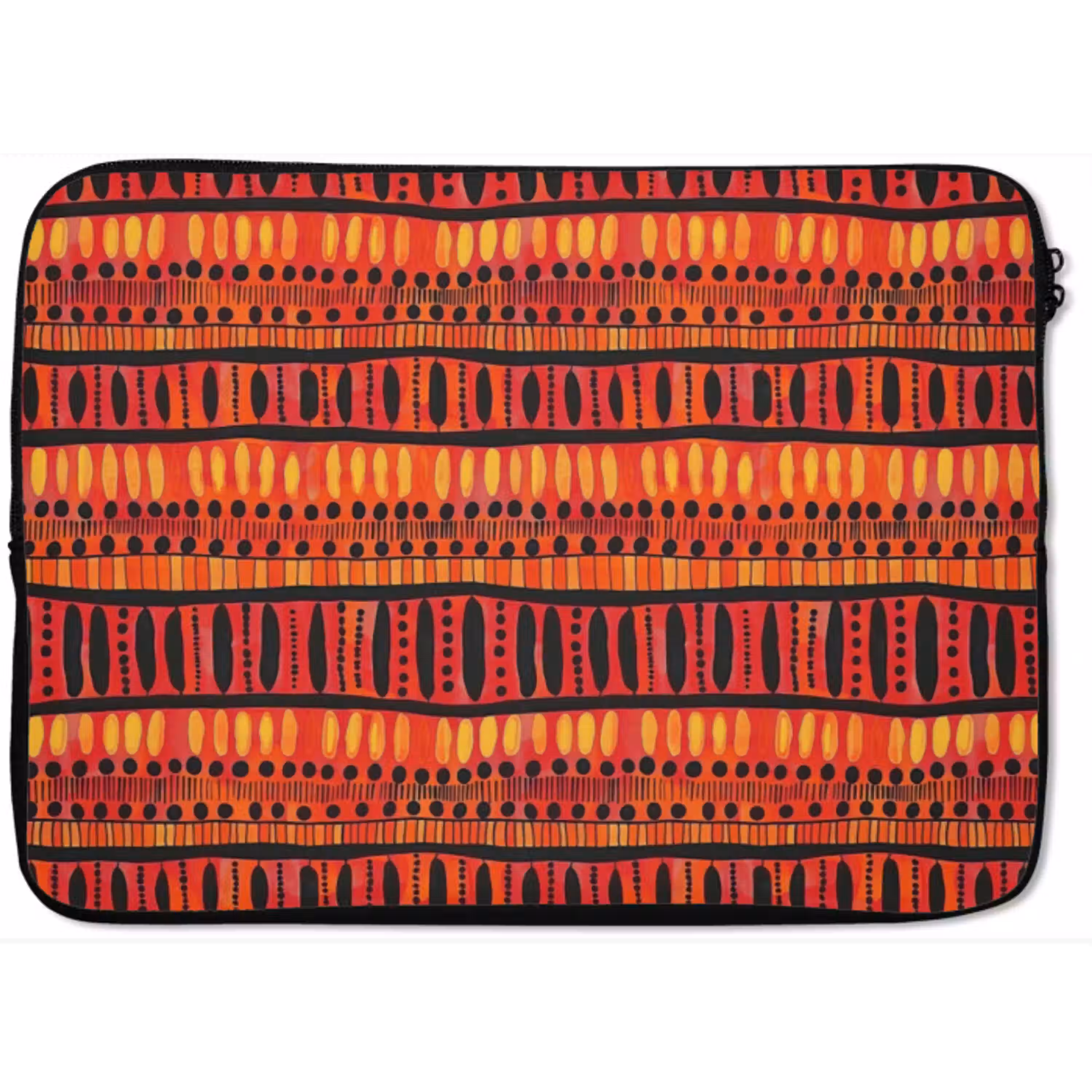 Rood - Oranje - Etnisch - Expressief - Patroon laptophoes neopreen klein 279 -zkaufland3dotto