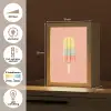 Waterijsje - Pasteltinten - Minimalistisch Light Box met kabel (Tafellamp) klein -USP_NL
