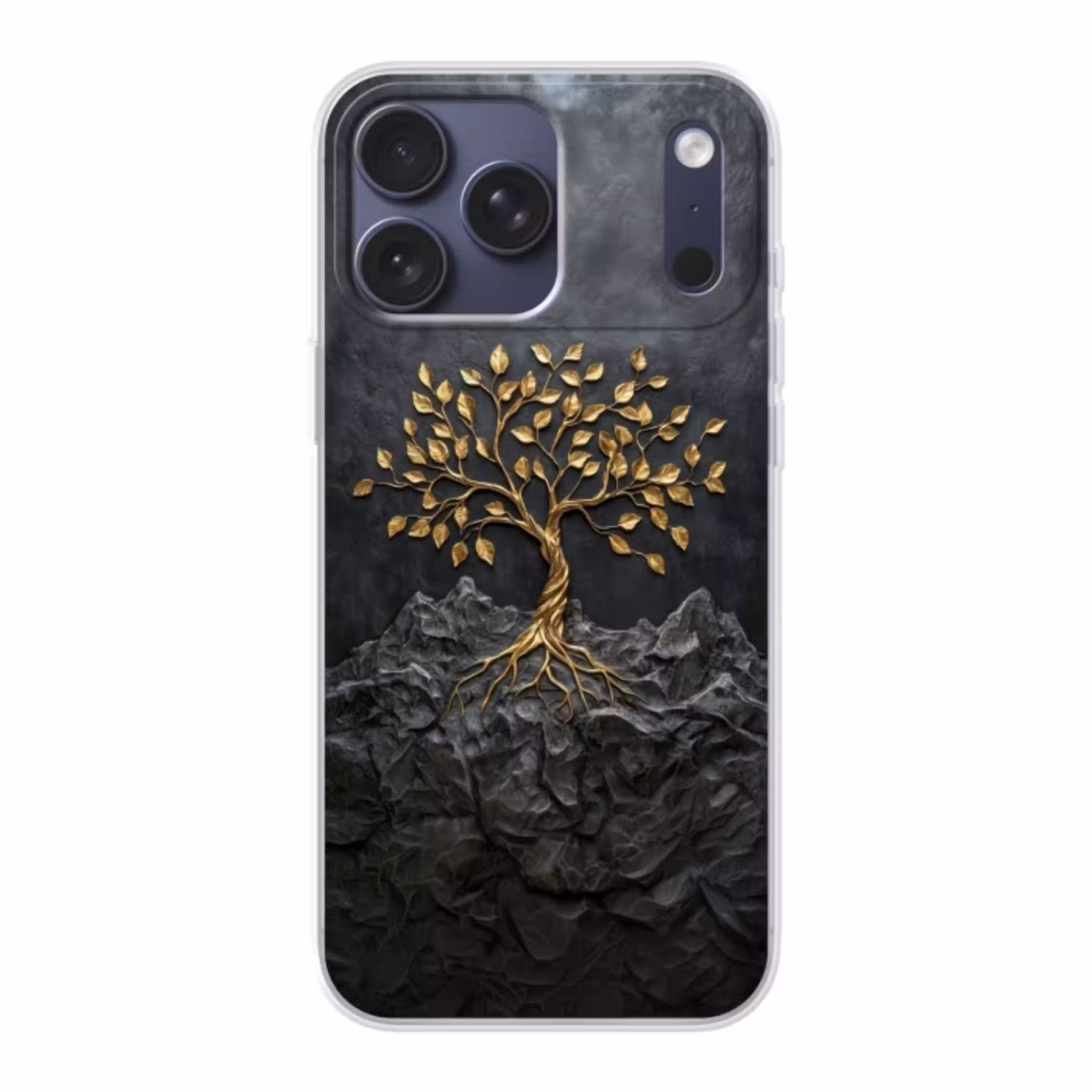 Bladeren - Goud - Boom - Rots Telefoonhoesje iPhone 17 Pro Max klein -3d