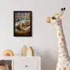 Kat - Kerst - Winter - Dier fotolijst zwart zonder passe partout klein -usfeer4_kinderkamer