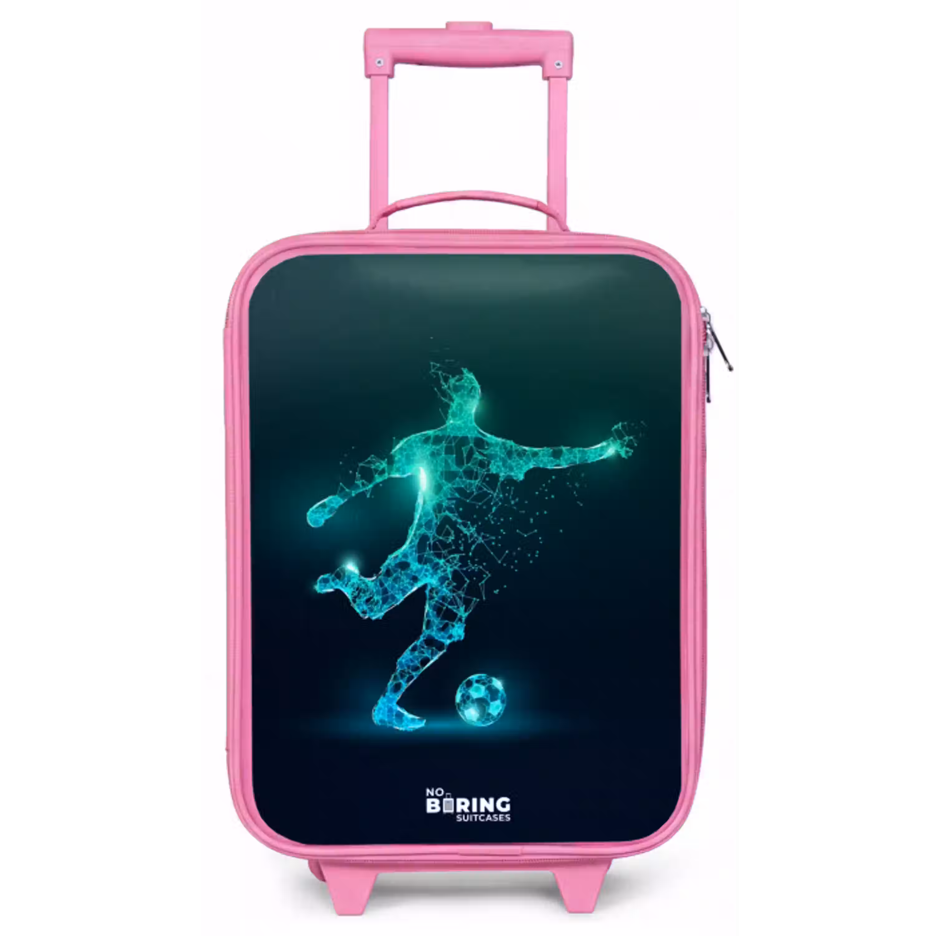 Voetballer trapt met kracht in digitale vorm Kinderkoffer - Roze klein -zz3dotto