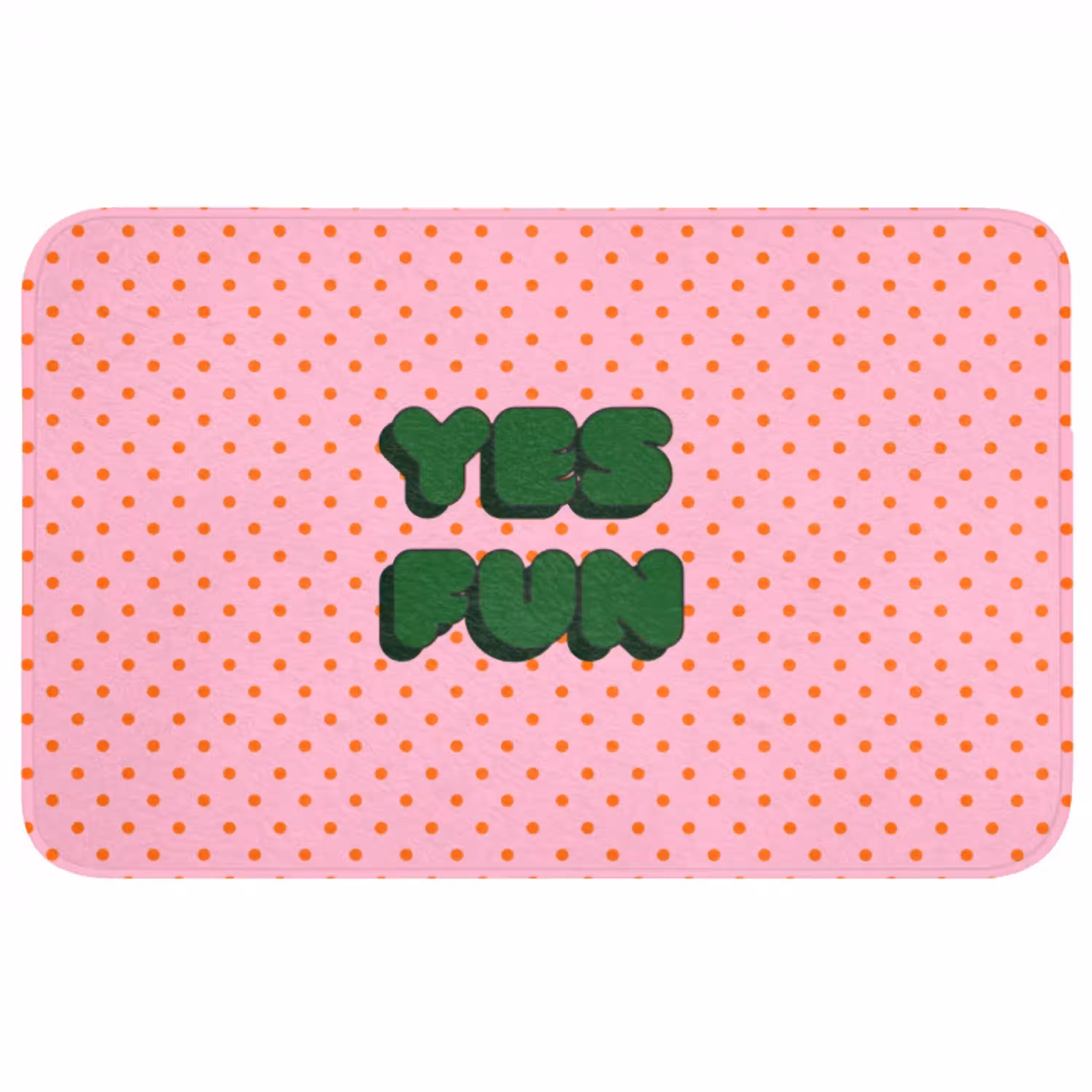 Yes fun - Groen - Roze - Stippen Badmat middel -3d