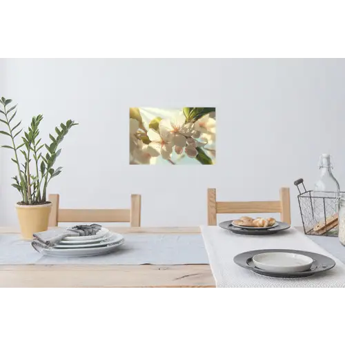 Bloesems - Wit - Zonnestralen -  Bloemblaadjes Muursticker klein -eettafel
