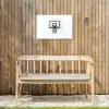 Basketbalbord - Minimalistisch - Zwart Tuinposter op houten frame 2 cm dik klein -sfeer4