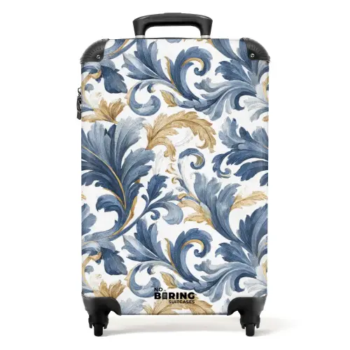 Barok bladeren goud bruin NBS - Handbagage koffer - Volwassenen Unisex middel -productfoto_recht