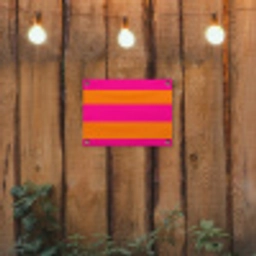 Strepen - Horizontaal - Roze tuinposter los doek klein 239 -sfeer1