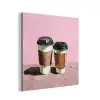 Koffiebekers - Deksel - Verf - Textuur aluminium wit klein -3d