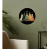 Kerstbomen - Kleurrijk - Lichtjes - Ster Wandcirkel behangsticker klein -sfeer2