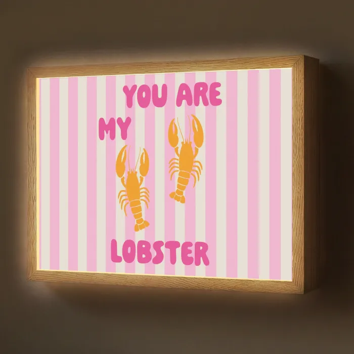 Lobster - Love - Valentijn Light Box met batterij (Wandlamp) middel -z3d_website