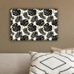 Modern - Monstera - Zwart canvas 2cm klein 34 -sfeer3