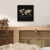 Wereldkaart - Beige - Zwart aluminium wit klein -sfeer3
