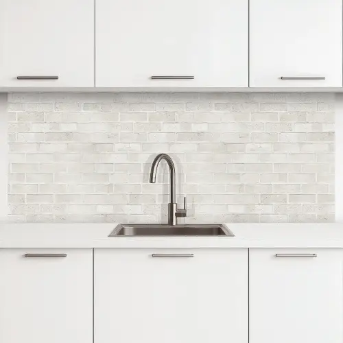 Muur - Wit - Bakstenen keuken achterwand 2 middel 871 -3d