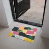 Abstract - Roze - Lappen - Vormen - Geel Deurmat klein -sfeer5