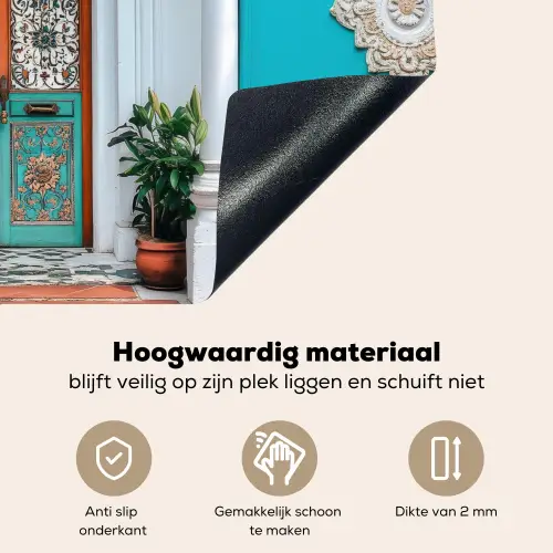 Zuilen - Sierlijke - Deur - Blauw Inductie beschemer met haakjes klein -ky-onderkant-nl
