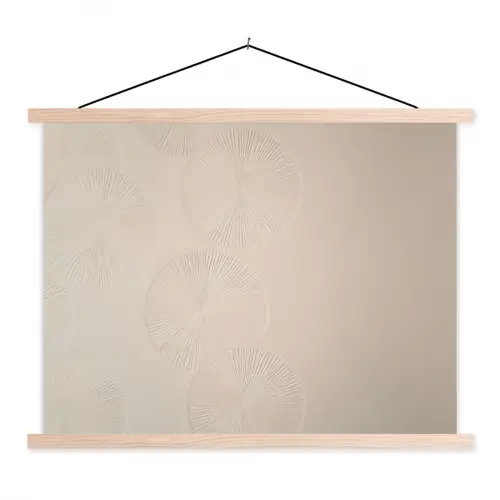 Japandi - Beige - Modern textielposter latten blank klein -3d