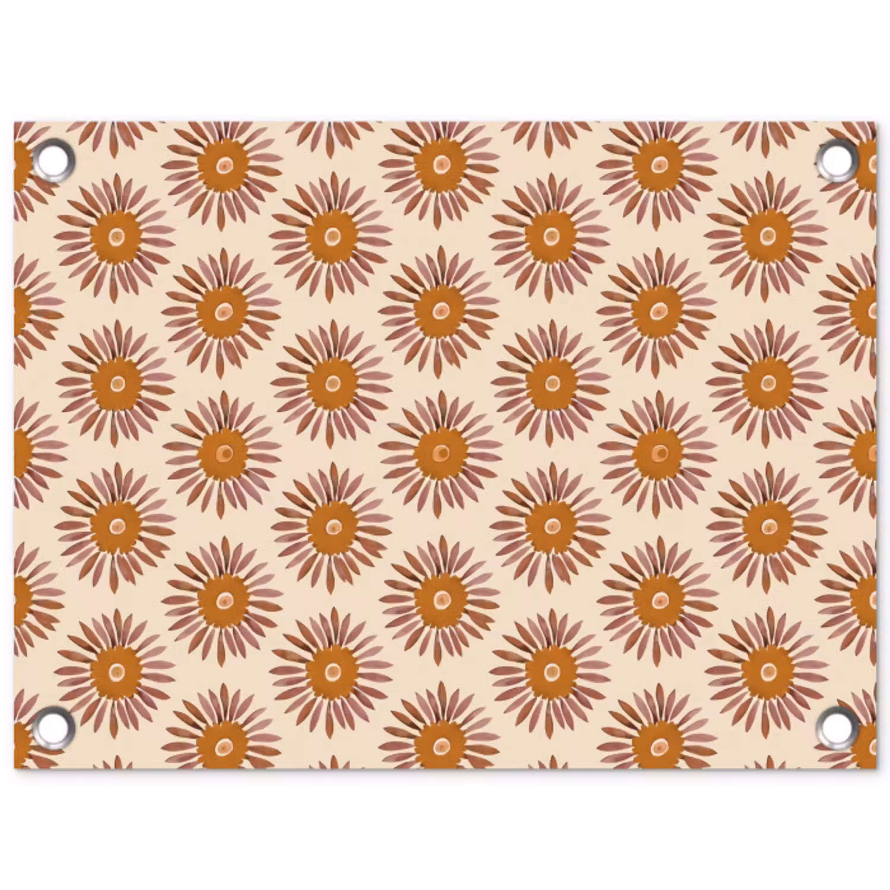 Patroon - Retro - Bruin tuinposter los doek klein 239 -3d