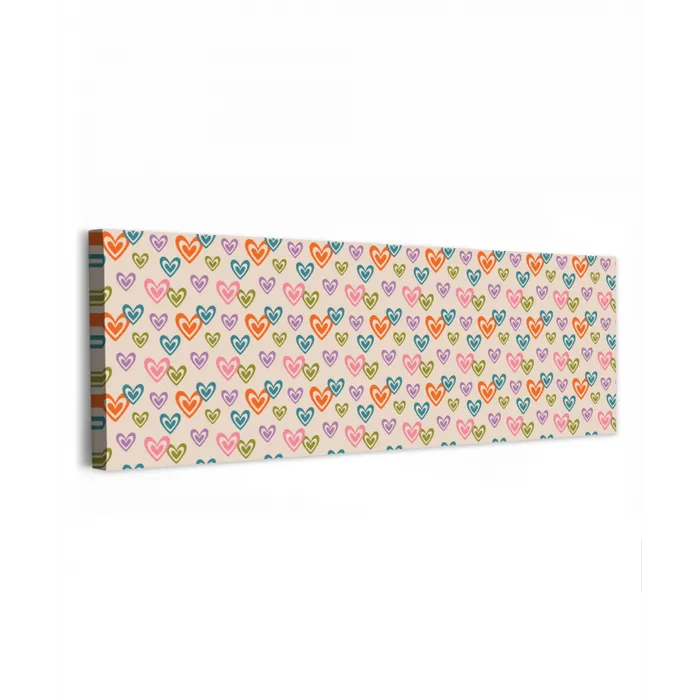Kleurrijk - Hartjes - Patroon - Beige canvas 2cm klein 828 -z3d