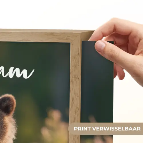 Beer - Bloemenveld - Gras Light Box met batterij (Wandlamp kind) middel -USP_websiteprintNL