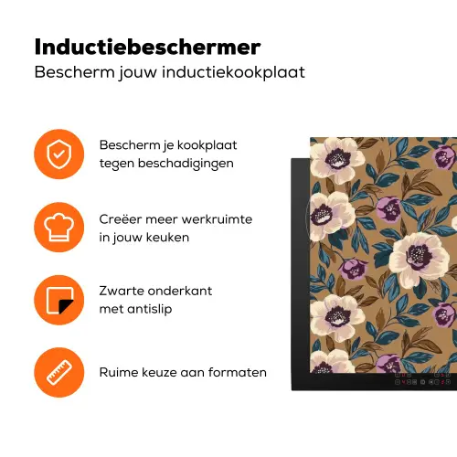 Floraal - Stilleven - Kleurrijk Inductie beschermer vinyl 3mm klein 276 -zzzzzzz-td-ups