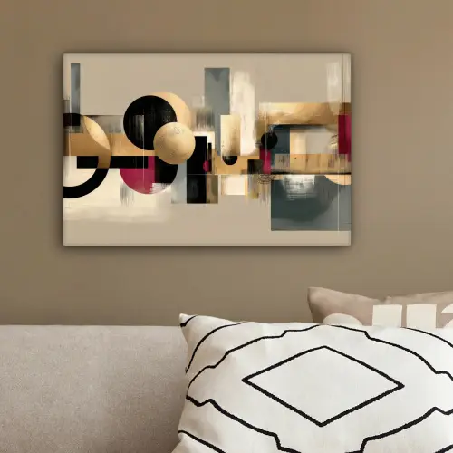 Abstract - Vormen - Beige - Texturen canvas 2cm klein -sfeer3